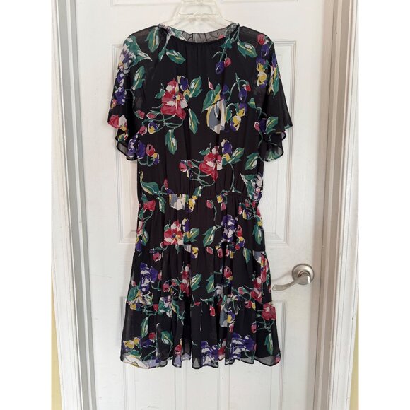 Lauren Ralph Lauren black Short Sleeve Floral Mini Dress Size 12 - Picture 6 of 9